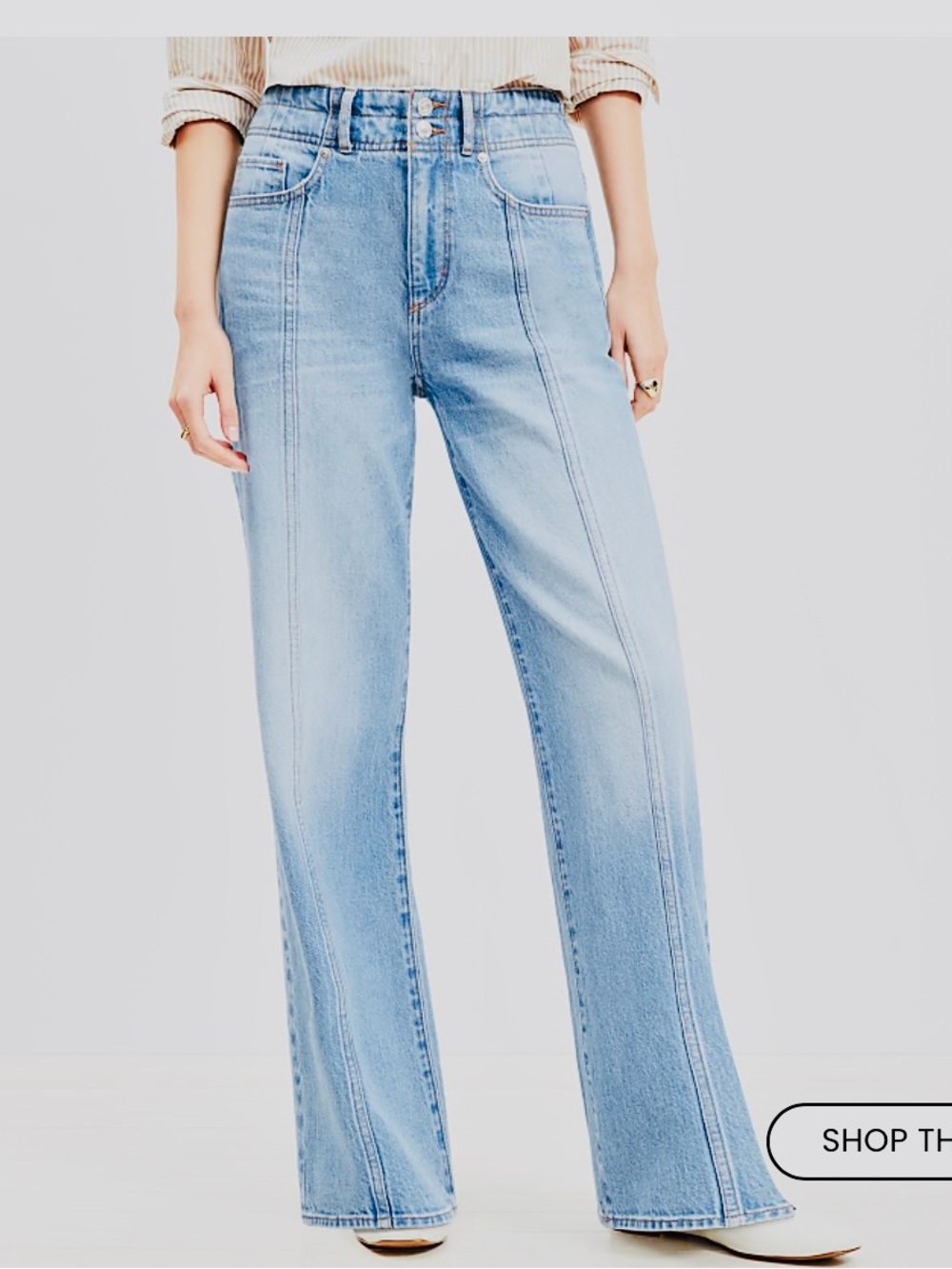 Ann Taylor Loft Seamed Wide Leg Jeans in Bright Authentic Indigo 29